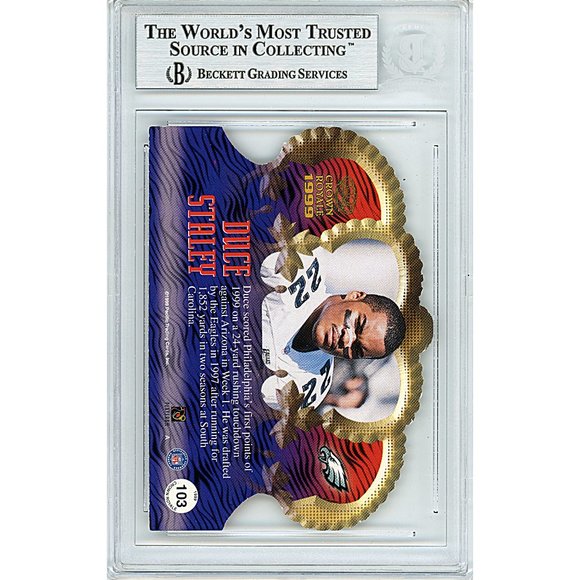 Duce Staley Signed Eagles 1999 Crown Royale Football Card Beckett BAS Autograph - Picture 4 of 6